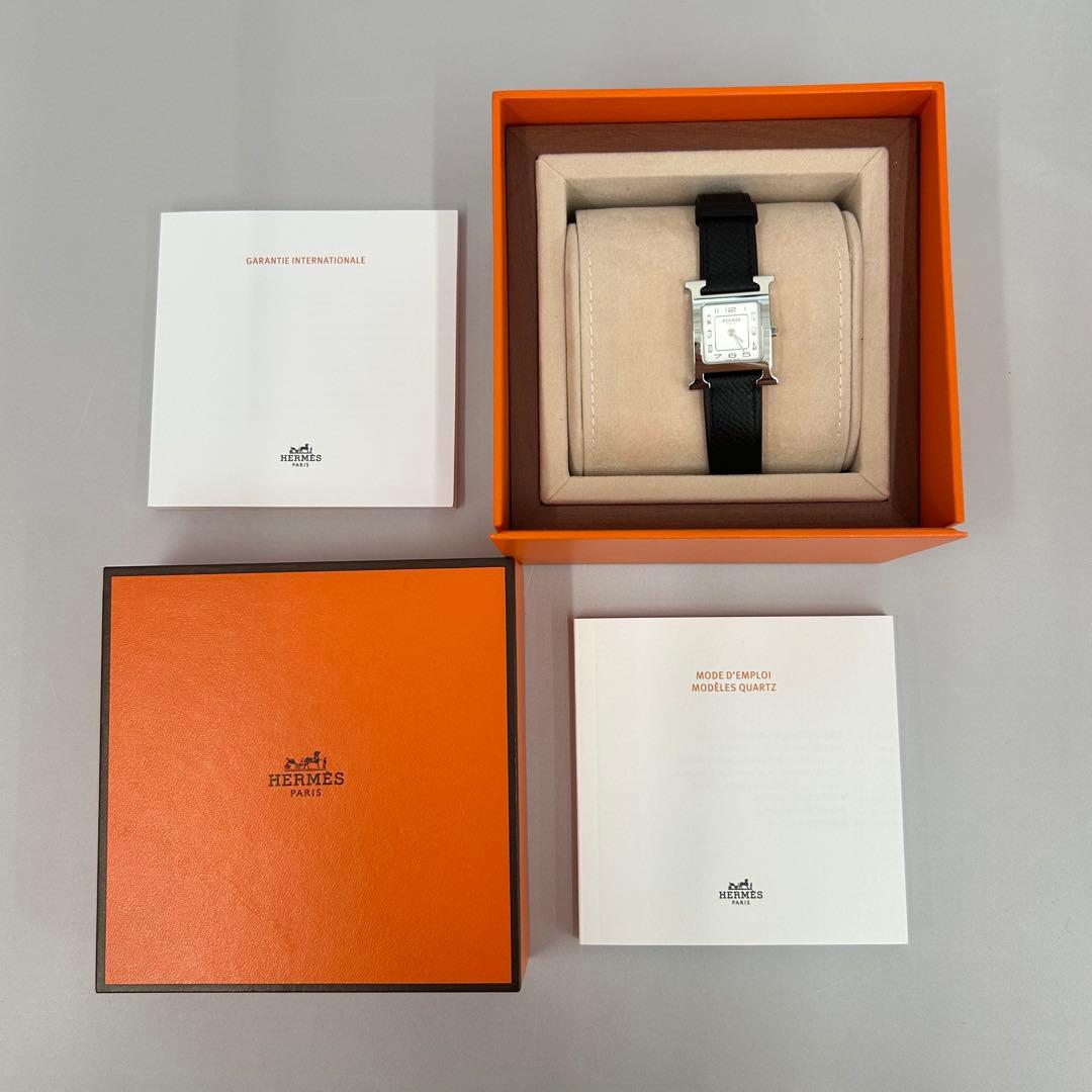 エルメス 腕時計《 Hウォッチ 》ミニ HH1.210 ブラック 黒 シルバー