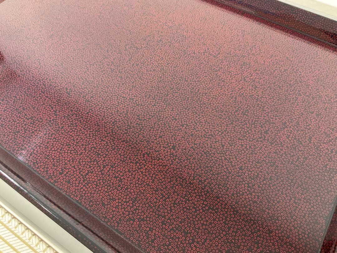 津軽塗　七々子塗　朝顔盆　黒（赤種）