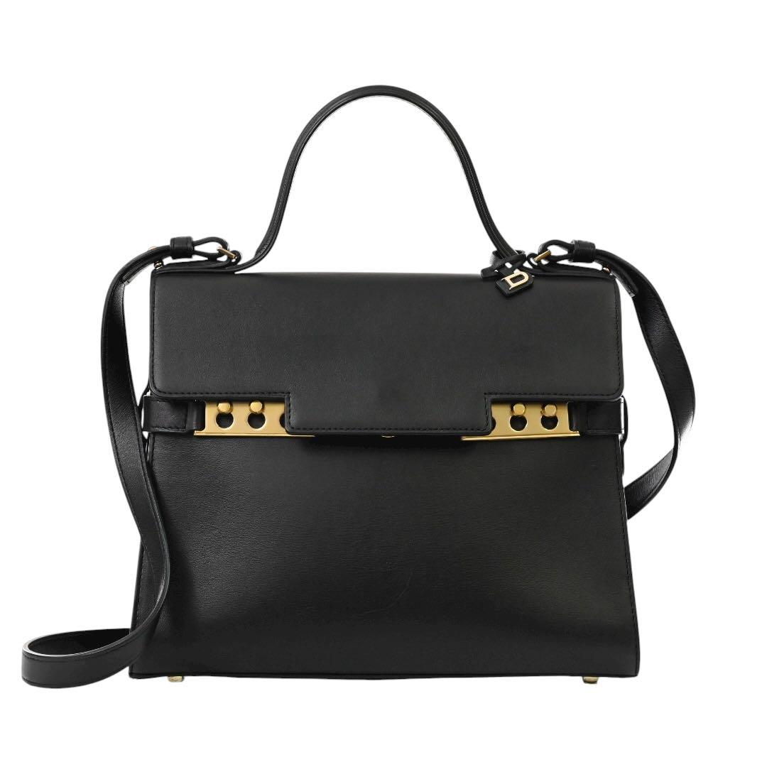 【極美品】デルヴォー　タンペート MM 黒　ブラック　レザー　ショルダーバッグ