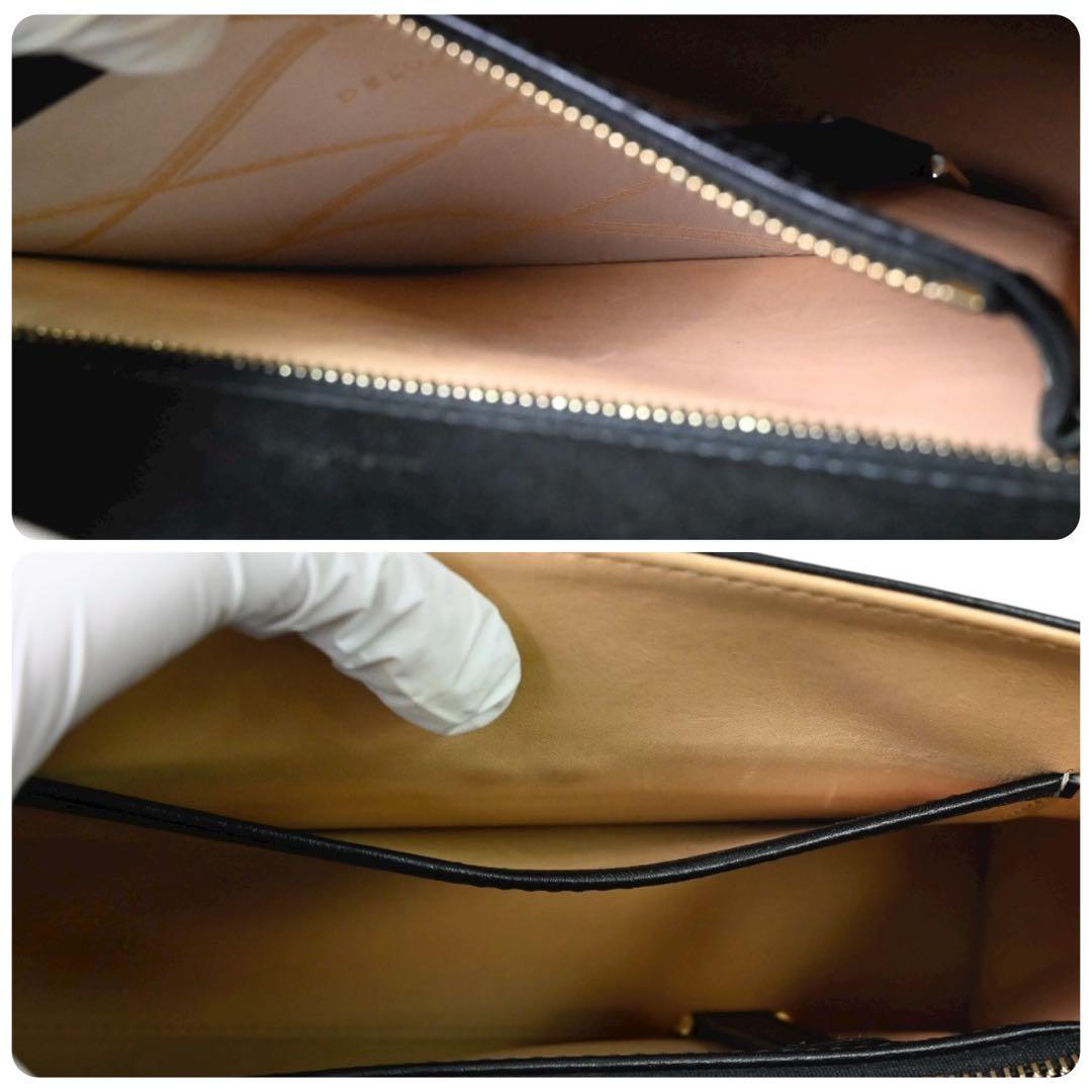 【極美品】デルヴォー　タンペート MM 黒　ブラック　レザー　ショルダーバッグ