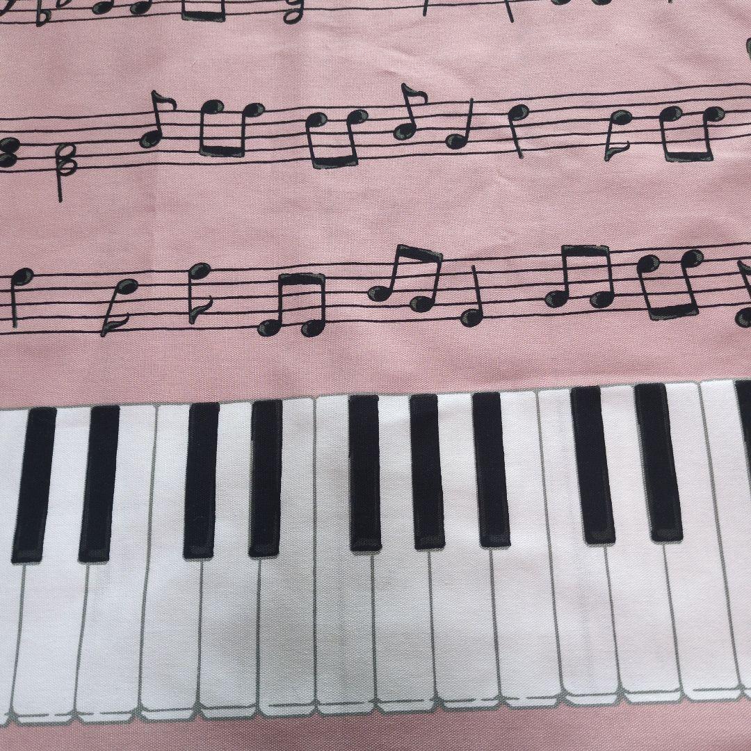 ひなさまご確認用　ランチョンマット　ハンドメイド　音符　リボン　ピンク