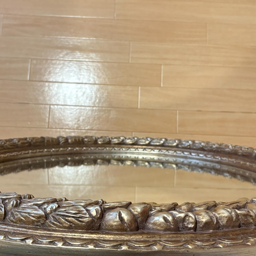 【イタリア製】アンティーク調ラウンドミラー 鏡