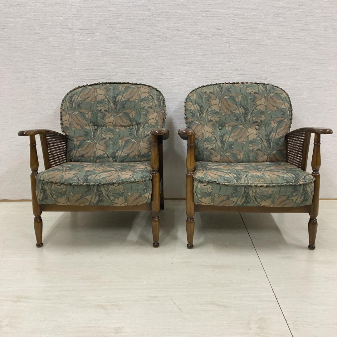 【カリモク】コロニアル　一人掛けソファ　シングルソファ　椅子　２脚セット