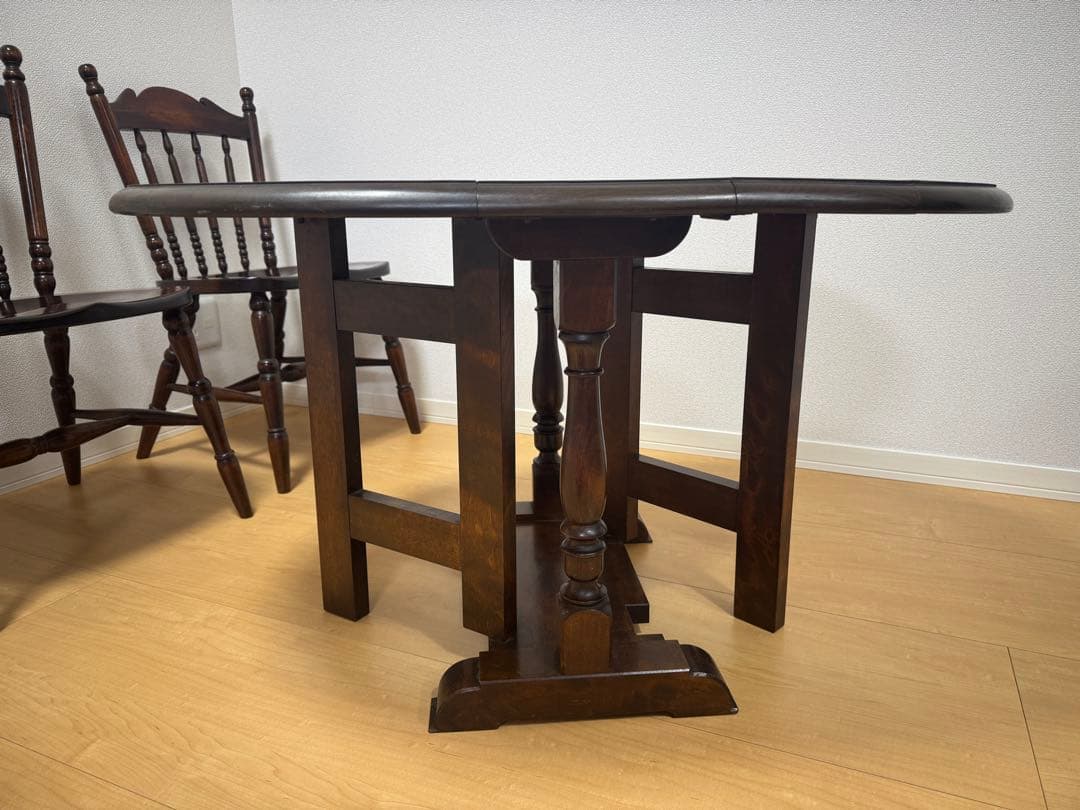 松本民芸家具！M型 高級バタフライテーブル 刻印有 松本民藝家具 ゲートレッグ