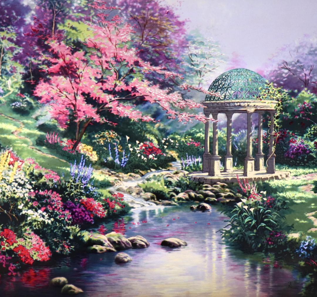 トーマスキンケード ヴィンテージ ステンドグラス 祈りの庭園 グラスマスターズ社