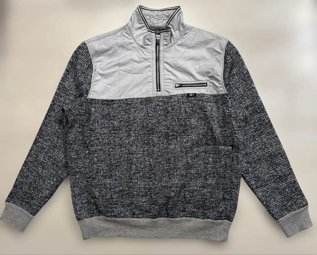 ラウラフェリーチェ　ビアネロ　メンズ　ハーフジップ　裏起毛　ニットブルゾン　LL