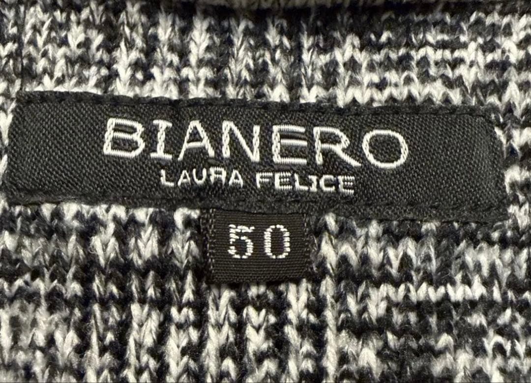 ラウラフェリーチェ　ビアネロ　メンズ　ハーフジップ　裏起毛　ニットブルゾン　LL