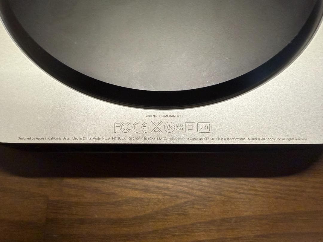 Mac mini 2012 i7/16GB/2TB 初期化済み