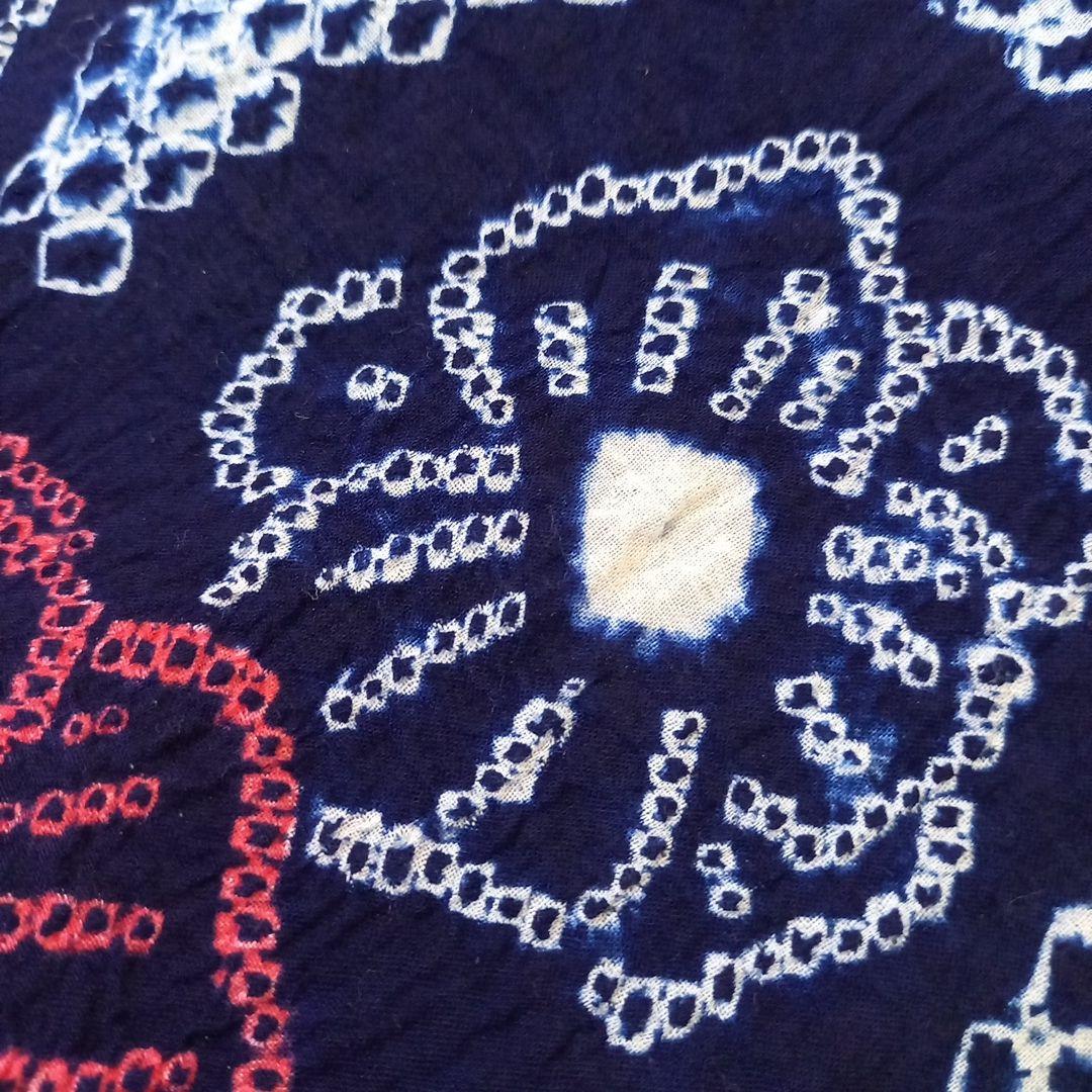 新品　有松絞り　有松海鳴り絞り　絞り浴衣反物綿　花柄