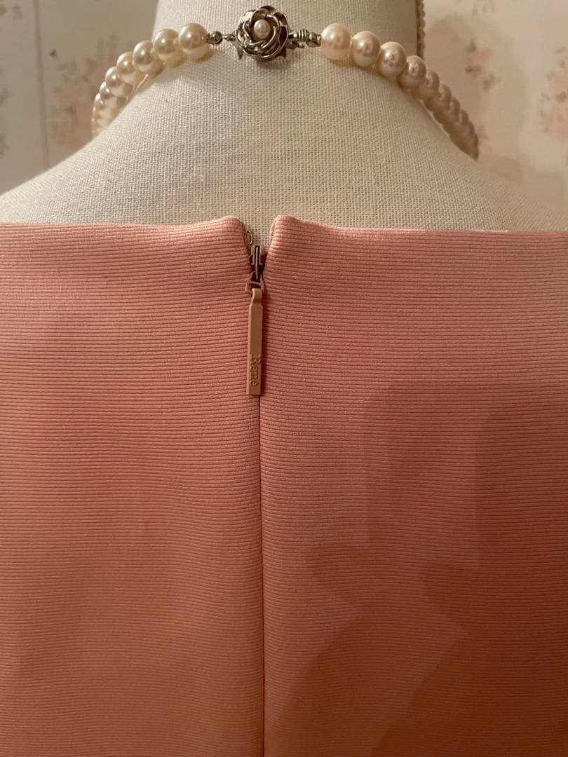 Rene 膝丈フレアワンピース サーモンピンク 36 新品未使用