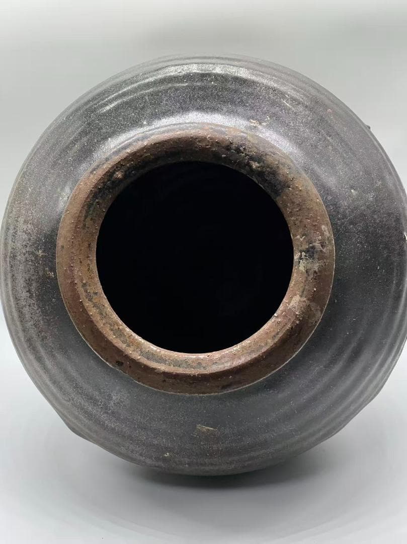 宋時代　贛州窯黑陶大壺 黑陶大瓶 李朝15世紀　高麗　黒陶大壺(B-52)