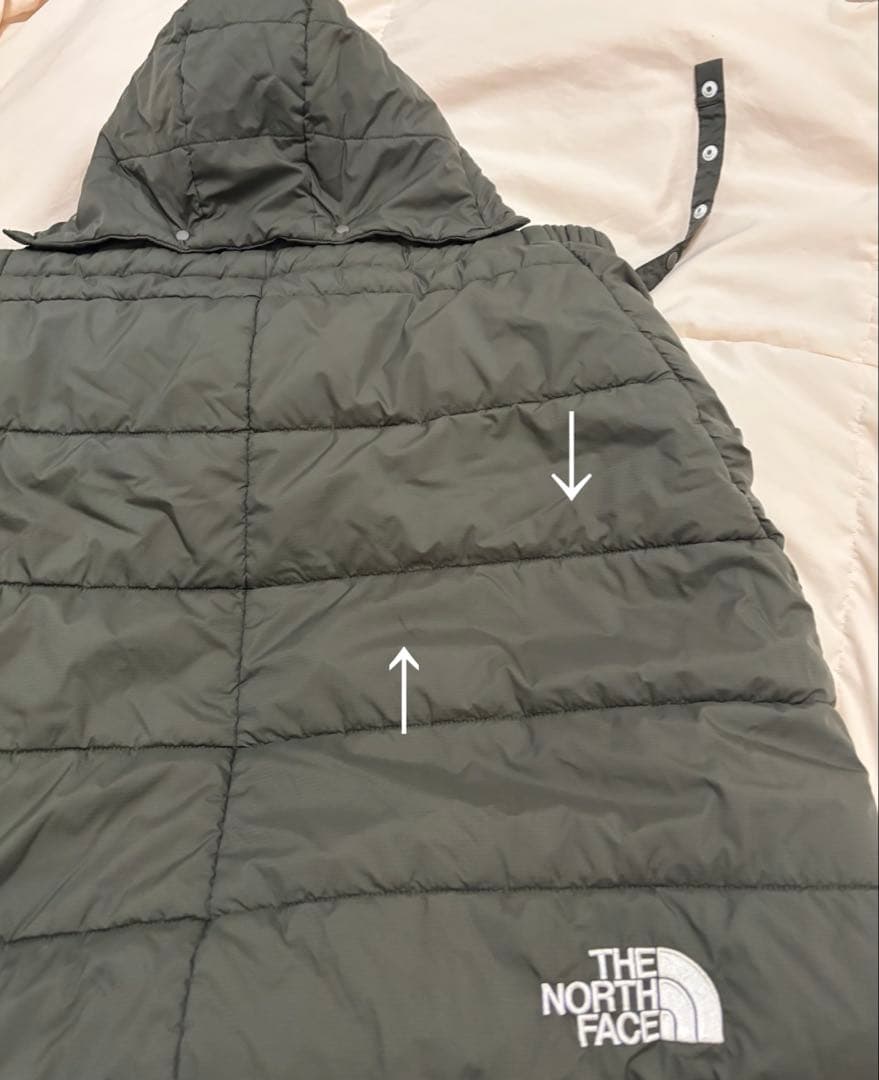 ノースフェイス　ジェルブランケット　カーキ　ダウンケープ