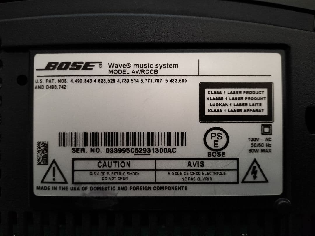 【ジャンク】BOSE Wave music system AWRCCB