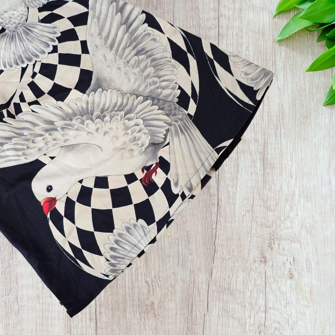 重宗玉緒 コラボ ワンピース 着物 鳩 冬 和装 和服 カジュアル 現代和装　袷