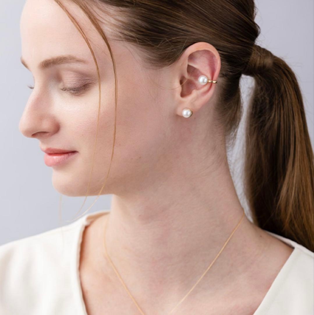 アクセサリー STAR JEWELRY K10 PEARL CLIP EARRINGS