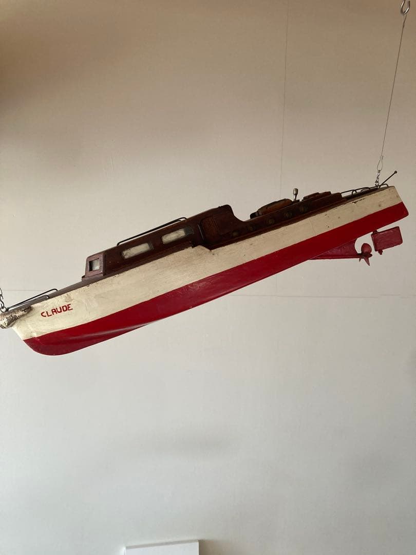 フランス製1940-50年代ハンドメイドビンテージシップボート　船　模型