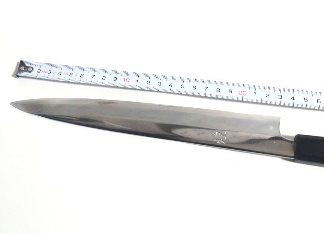 堺一文字光秀 V金10号 鏡面仕上 漆塗り錫ちらし柄 柳刃包丁 鞘付き