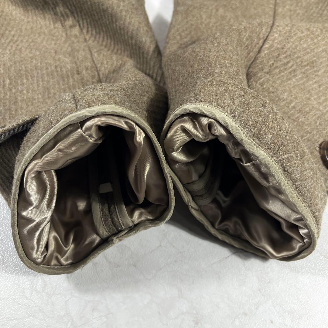 ✨極美品 バーバリーロンドン カシミヤ混 メガチェック ダッフルコート 本革