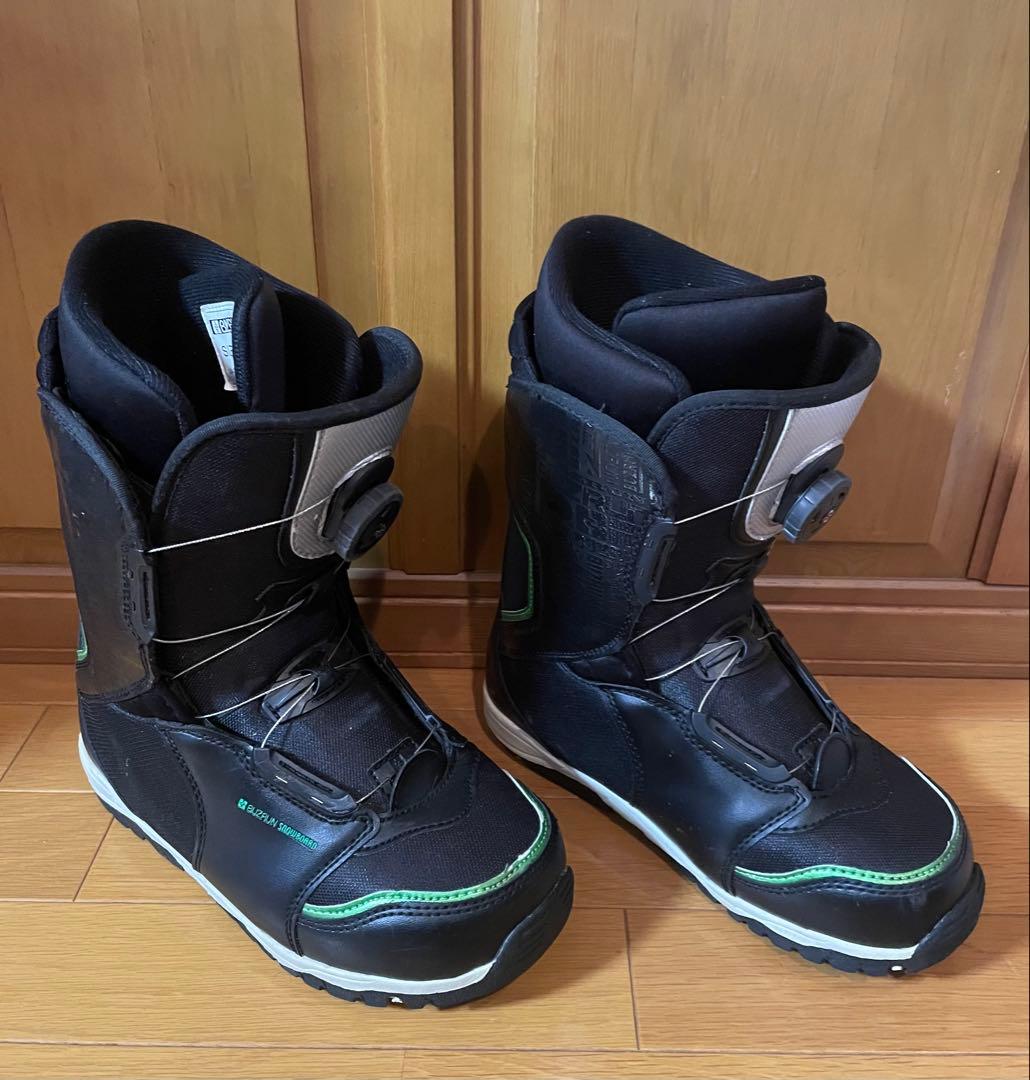 ★美品★BUZRUN スノーボードBOAブーツ ブラック/グリーン　26cm