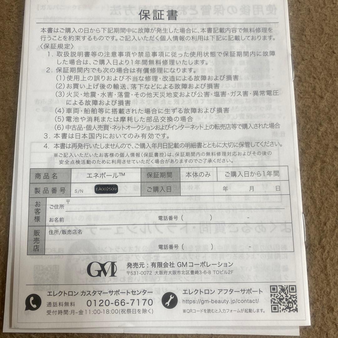 エネボール　USB充電器付き　エレクトロンエブリワン　GMコーポレーション