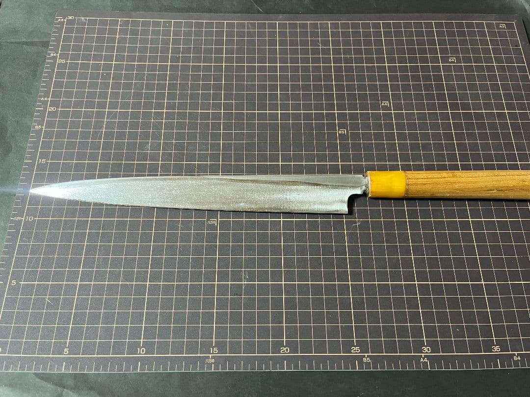 築地正本 柳刃包丁 白水牛 刃渡り27cm 白鋼ニ 鞘付き 正本 包丁 手研済み