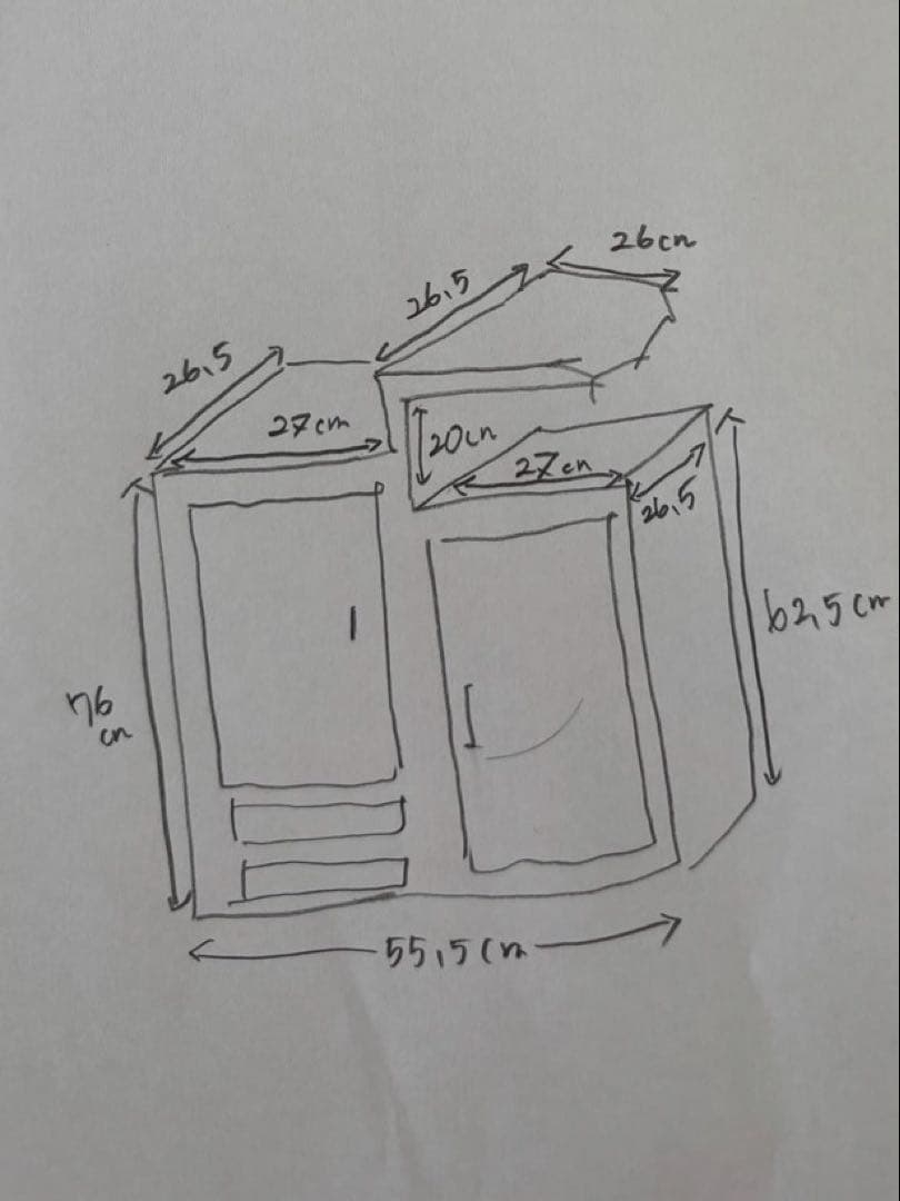 n*t様 期間限定　レトロ　木製引き出し付きキャビネット