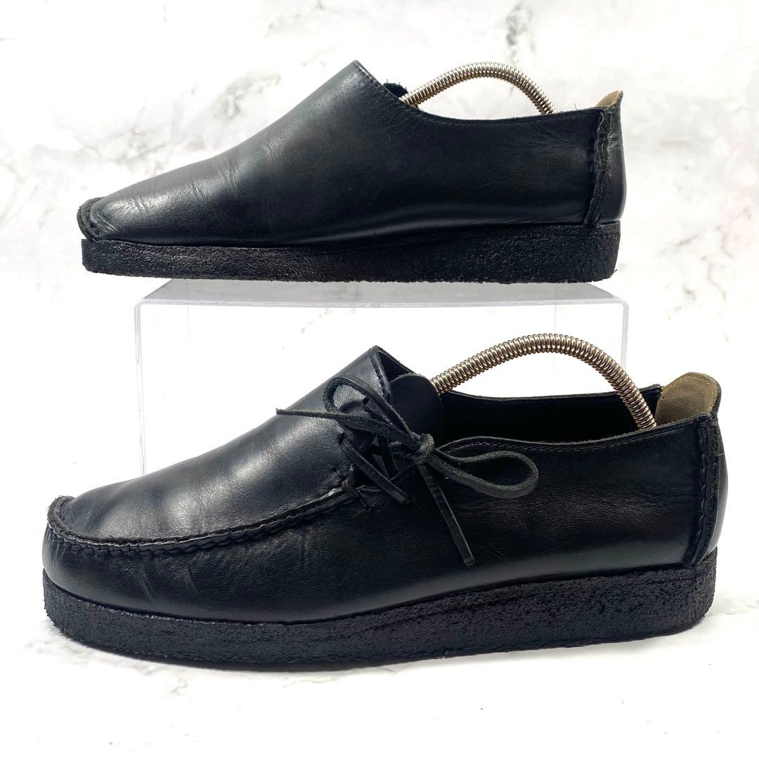 【美品】Clarks LUGGER BLK SMOOTH LEATHER 7.5