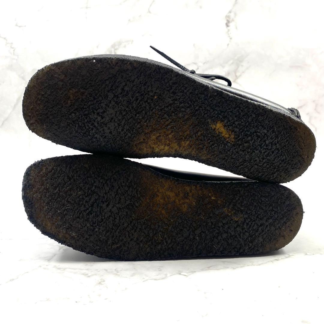 【美品】Clarks LUGGER BLK SMOOTH LEATHER 7.5