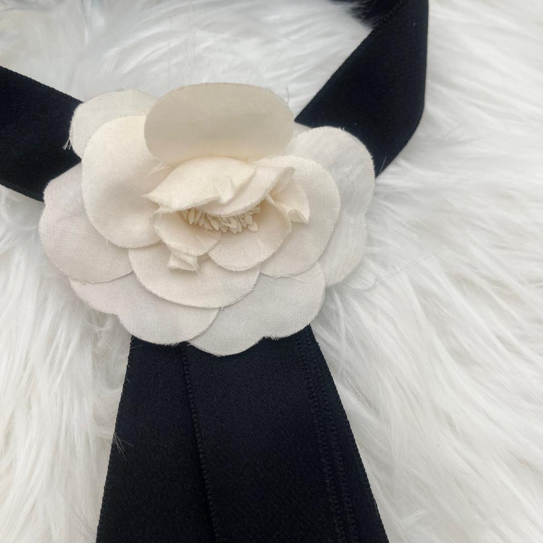 ２点セット✨CHANEL シャネル　カメリア コサージュ　ブローチ　リボン