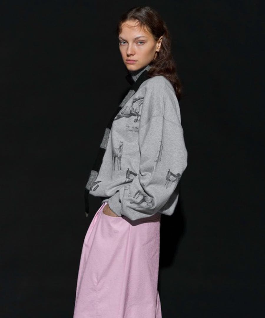 新品　MAISON SPECIAL 総柄プリント　トレーナー　スウェット　グレー