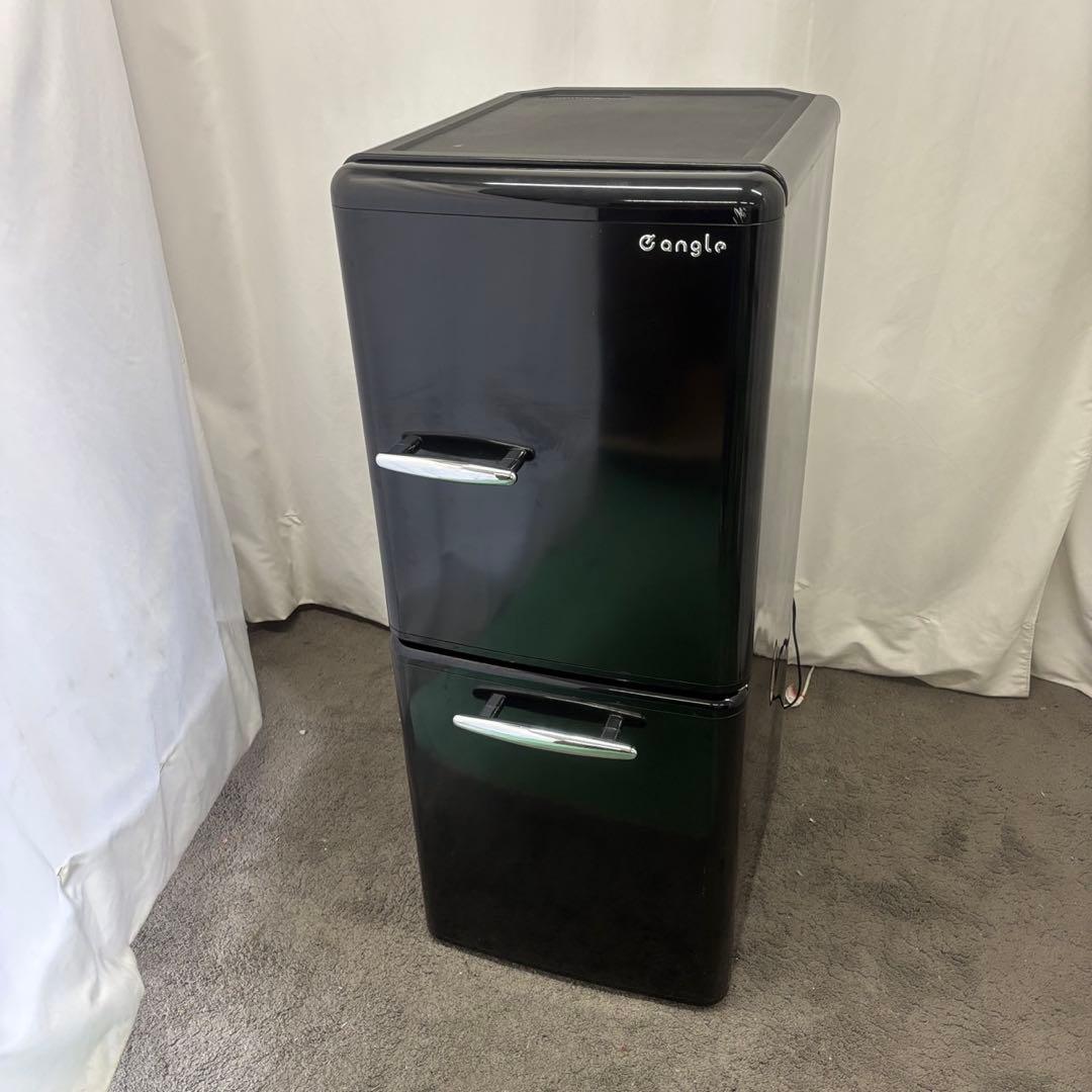 977　レトロ　冷蔵庫　黒　人気　一人暮らし　綺麗　中古　設置無料　安い‼️