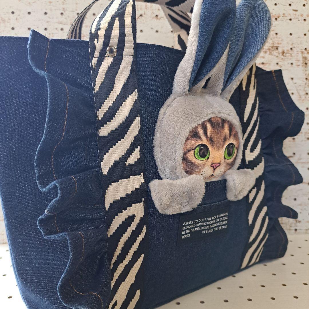 ゆ*ら様 コヤンイサムチョン　リトルサンダー　デニムリメイクトートバッグ