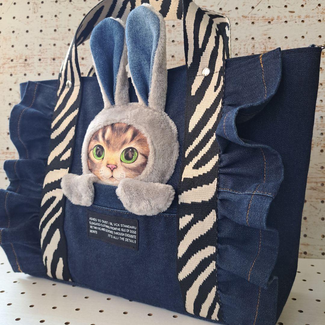 ゆ*ら様 コヤンイサムチョン　リトルサンダー　デニムリメイクトートバッグ