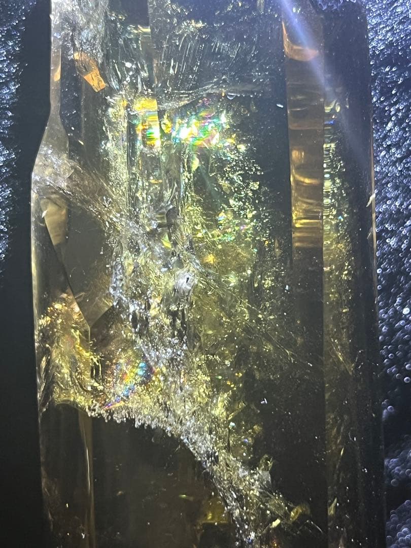 シトリン　ポイント　タワー　六角柱 黄水晶 レインボーシトリン　天然石　虹