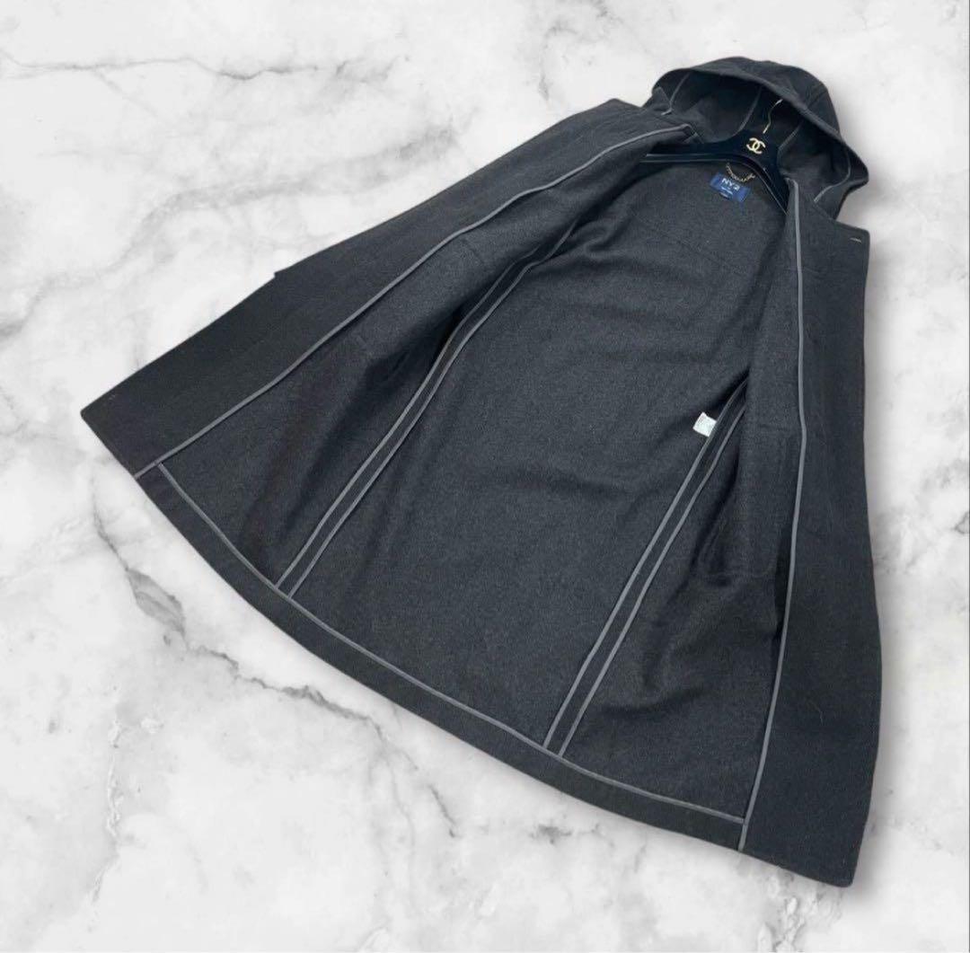 NY2 BY NEWYORKER ロングダッフルコート　ヘリンボーン　アンゴラ混