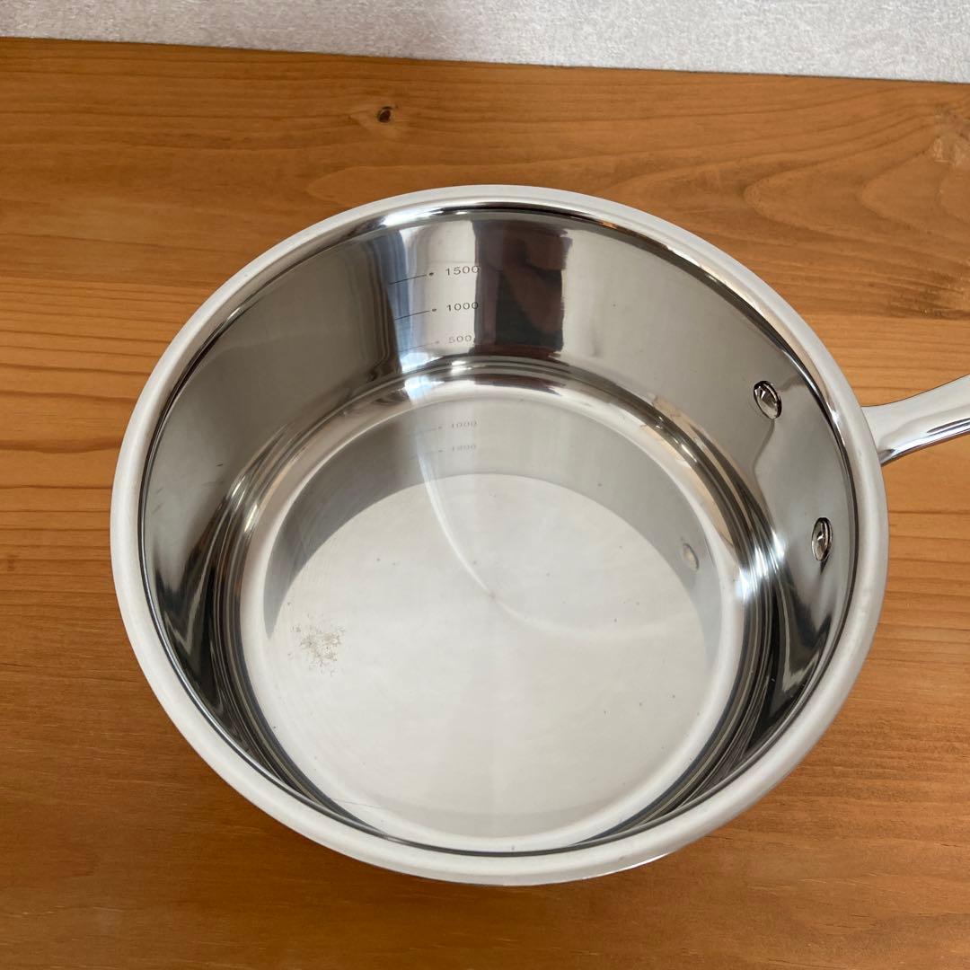 【新品】ラ・べットラ　ステンレス片手鍋 16cm ガラス蓋付き