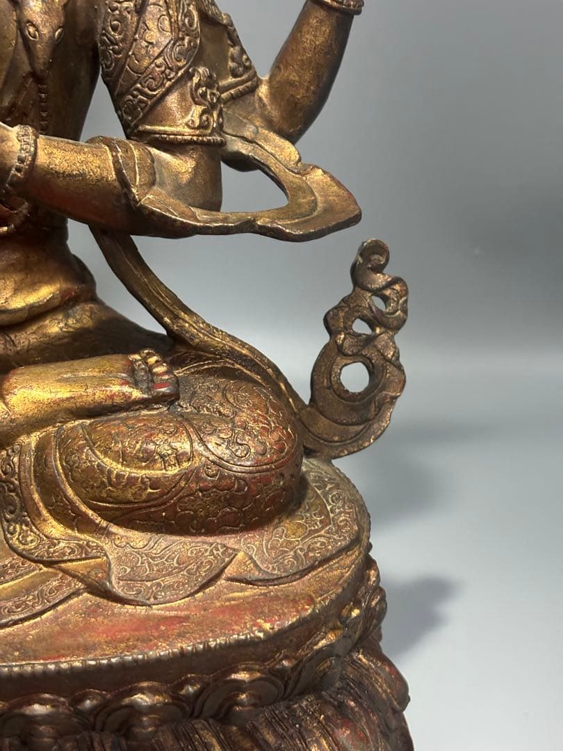 (期間セール)仏教古美術 純銅静座観音 四腕観音仏像文化遺産 文化財仏像伝承