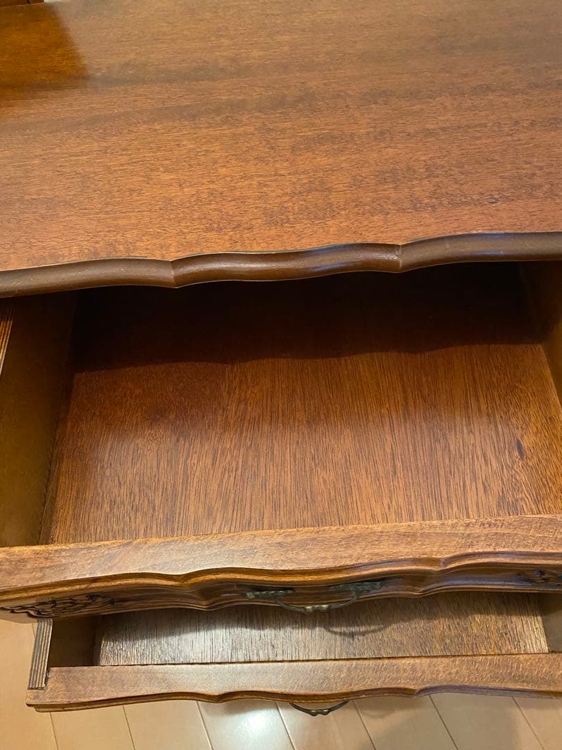 猫脚　美品　ブラウン木製キャビネット