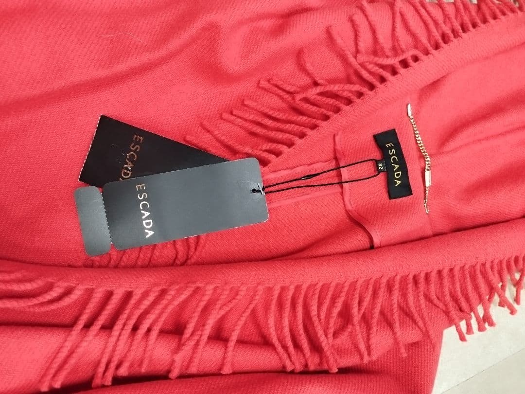 新品未使用タグ付 ESCADA エスカーダ ウールコート フリンジ 32