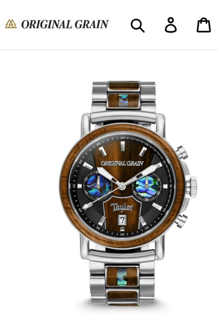 テイラーギター✕オリジナルグレイン 腕時計 定価165000円の1/3 エボニー