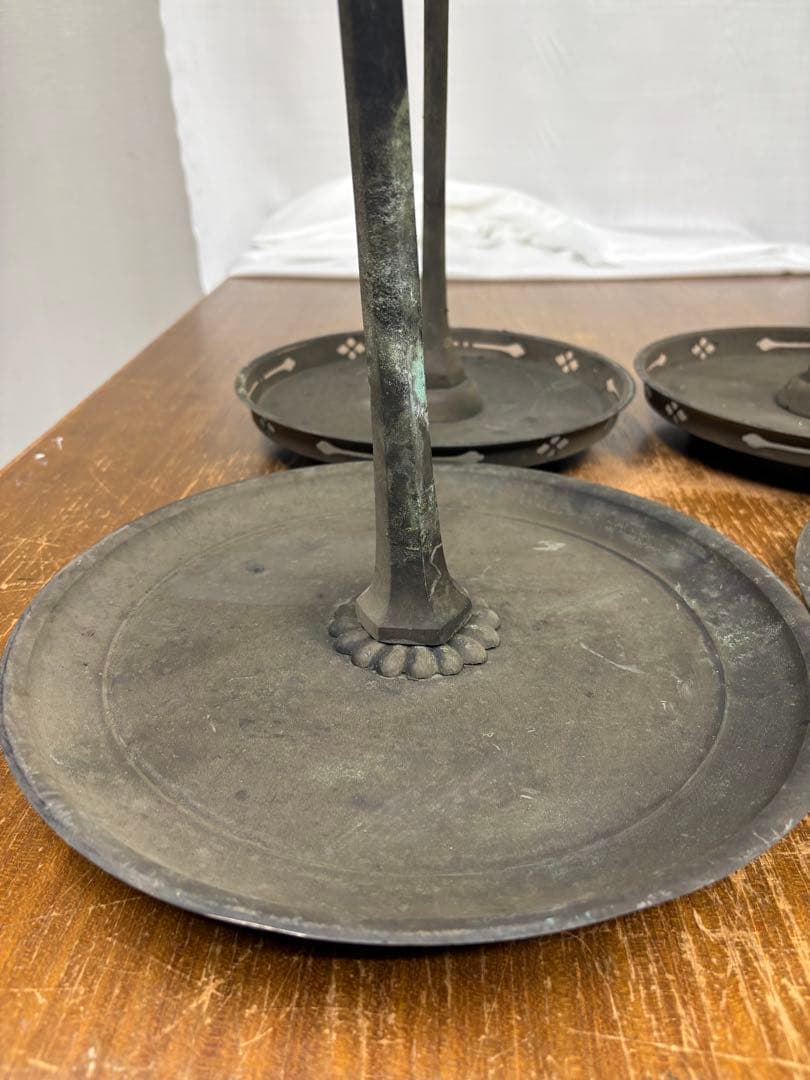 燭台　一対二本　アンティーク　骨董 レトロ まとめて4本