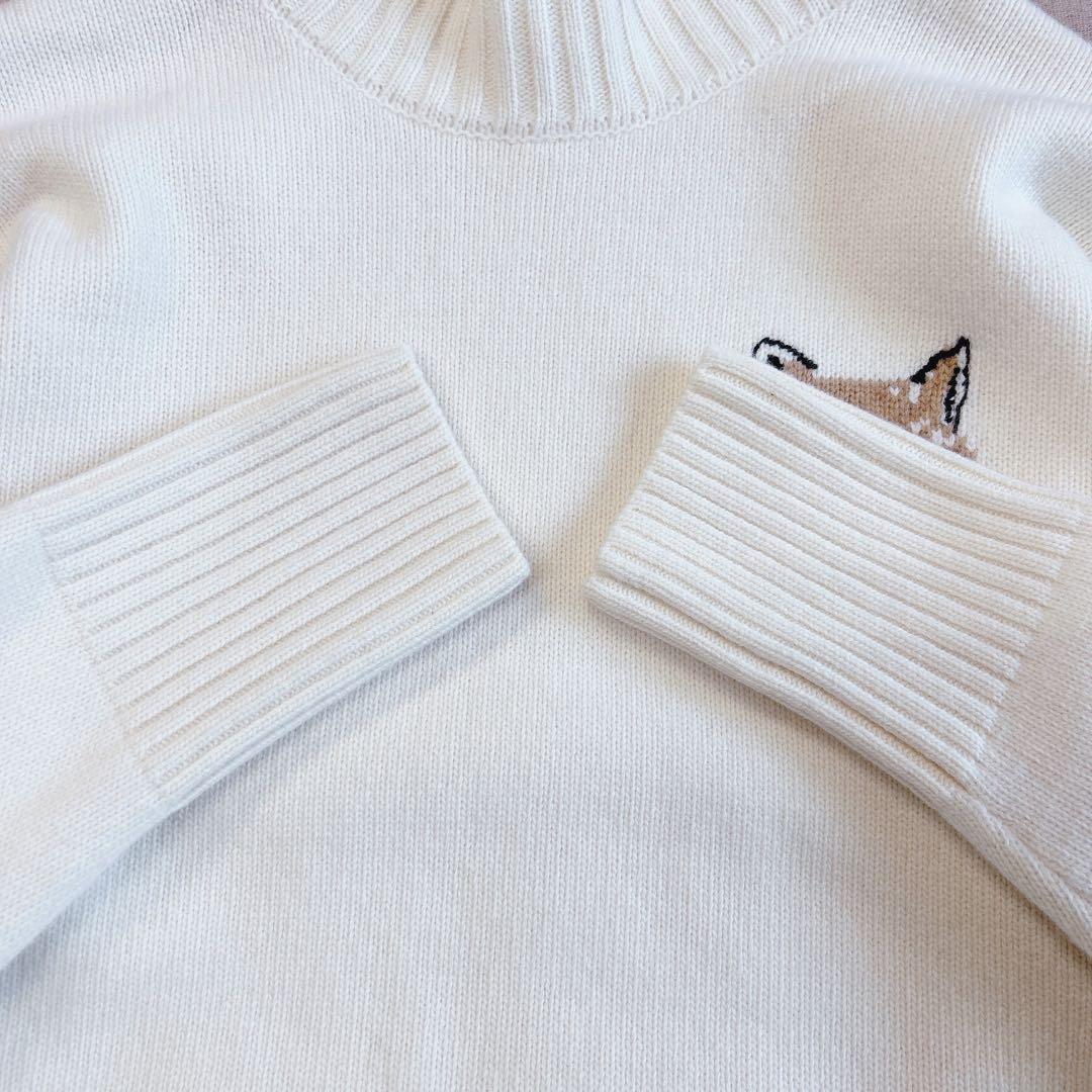 メゾンキツネ ハイネック プルオーバー ニット フォックスヘッド L