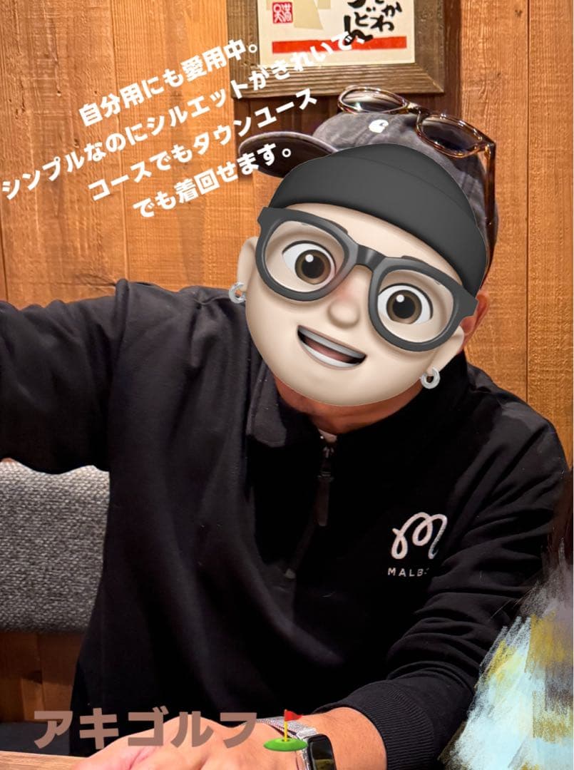 即日発送新品ゴルフ MALBON GOLF 長袖ハーフジップスウェットMブラック