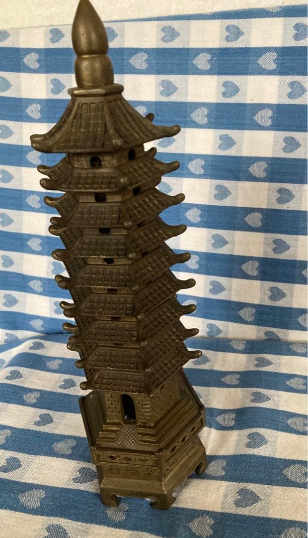 風水 縁起物 九層文昌塔 金属製 全高30cm.重量1200 g大迫力