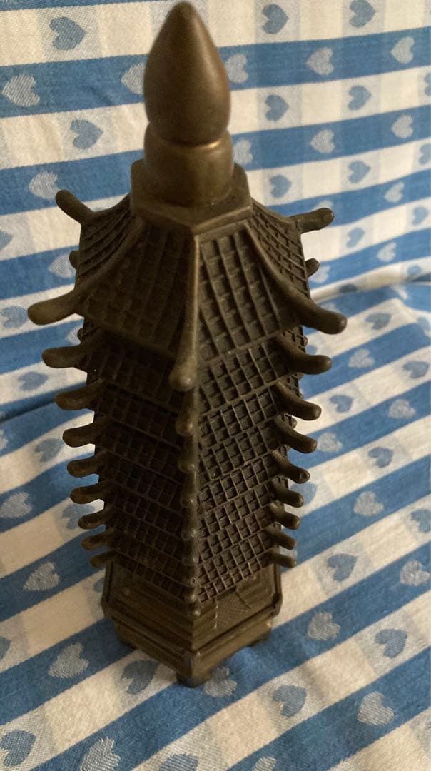 風水 縁起物 九層文昌塔 金属製 全高30cm.重量1200 g大迫力