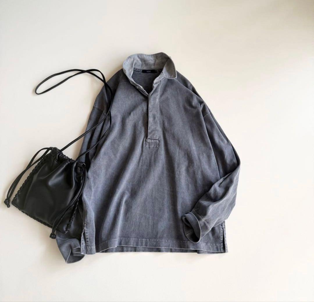 paru 【イレーヴ】ピグメントダイ ラガープルオーバー スタンドカラー