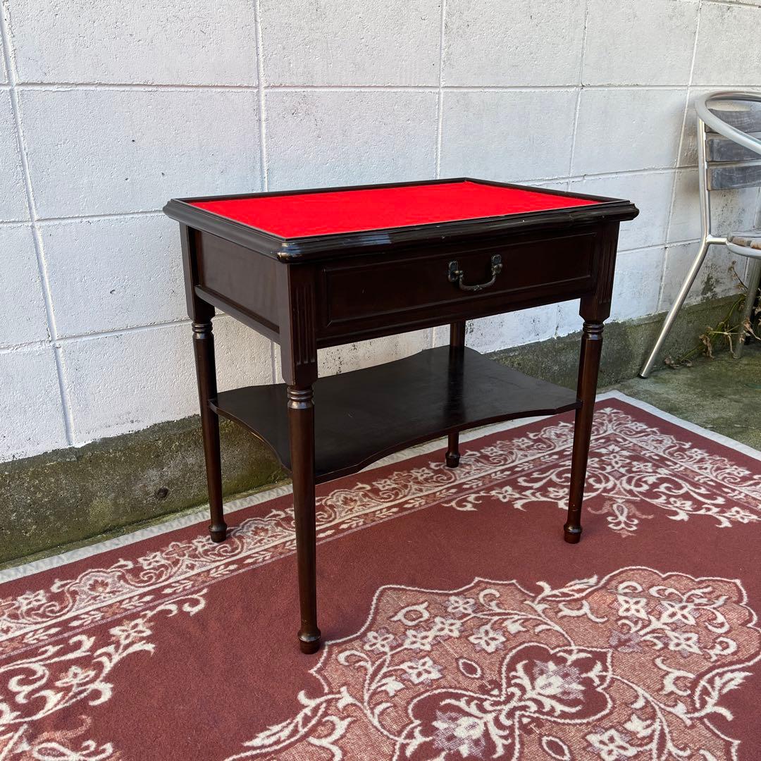 古家具ビンテージ品◾️起立木工 天板フェルト張り ディスプレイ台 飾り台 テーブル
