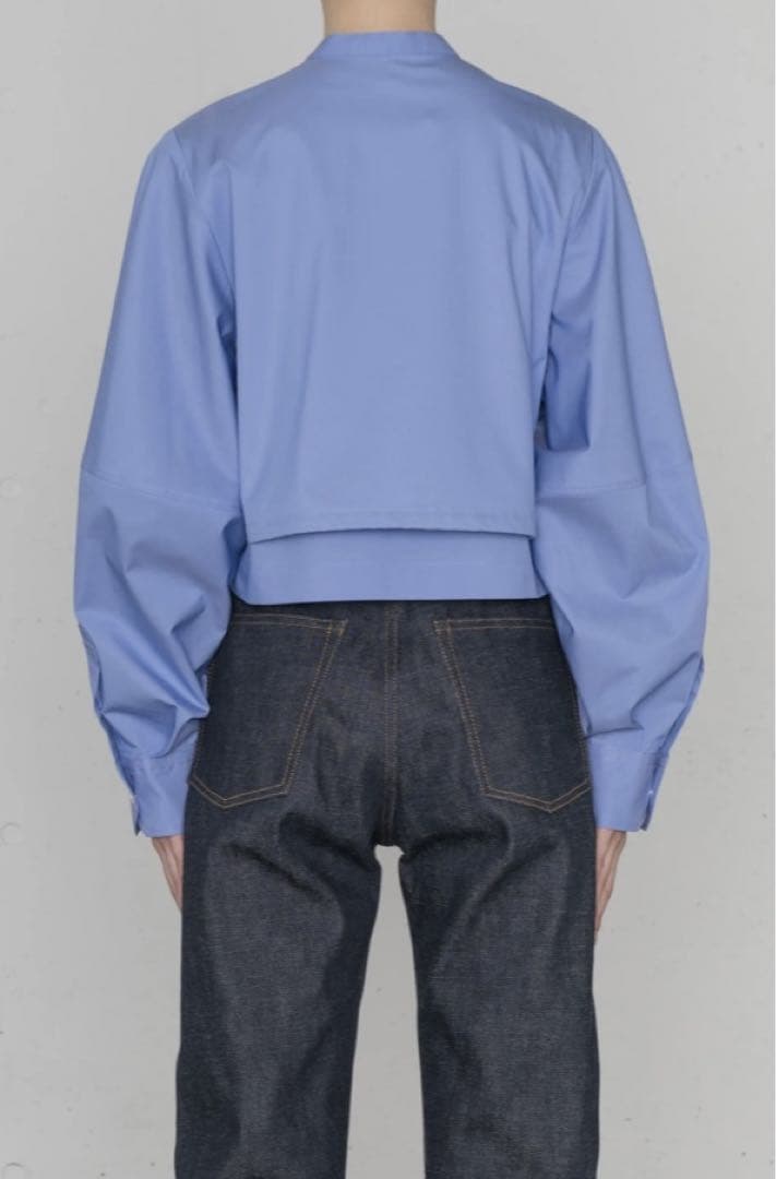 HYKE T/C BALLOON SLEEVE BLOUSE ブルー サイズ2