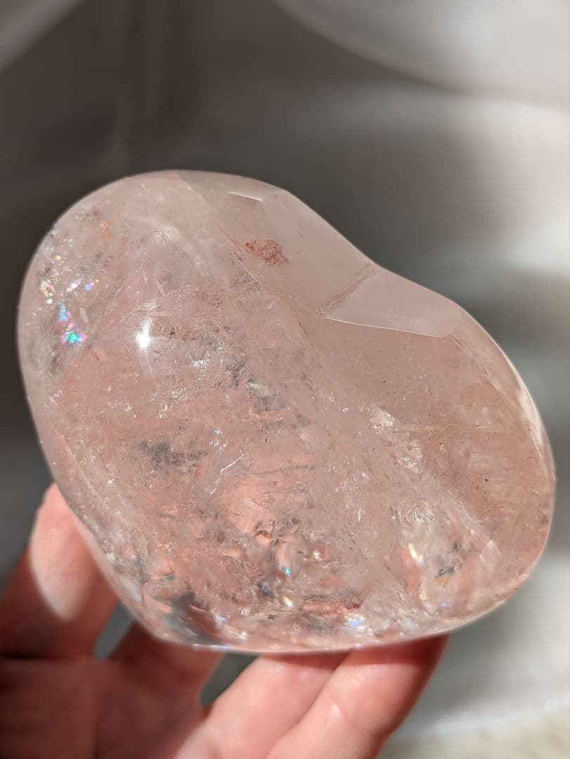 ♡ピンクアゼツライト（通称） 濃ピンク　クリアクォーツ♡　ぷっくりハート