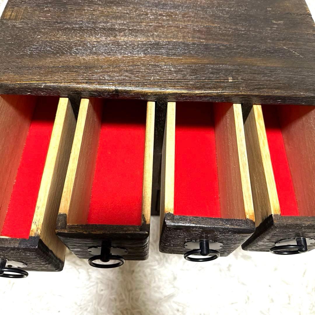 薬箪笥 薬草棚 小物入れ 収納ボックス 古道具 引き出し棚　昭和レトロ